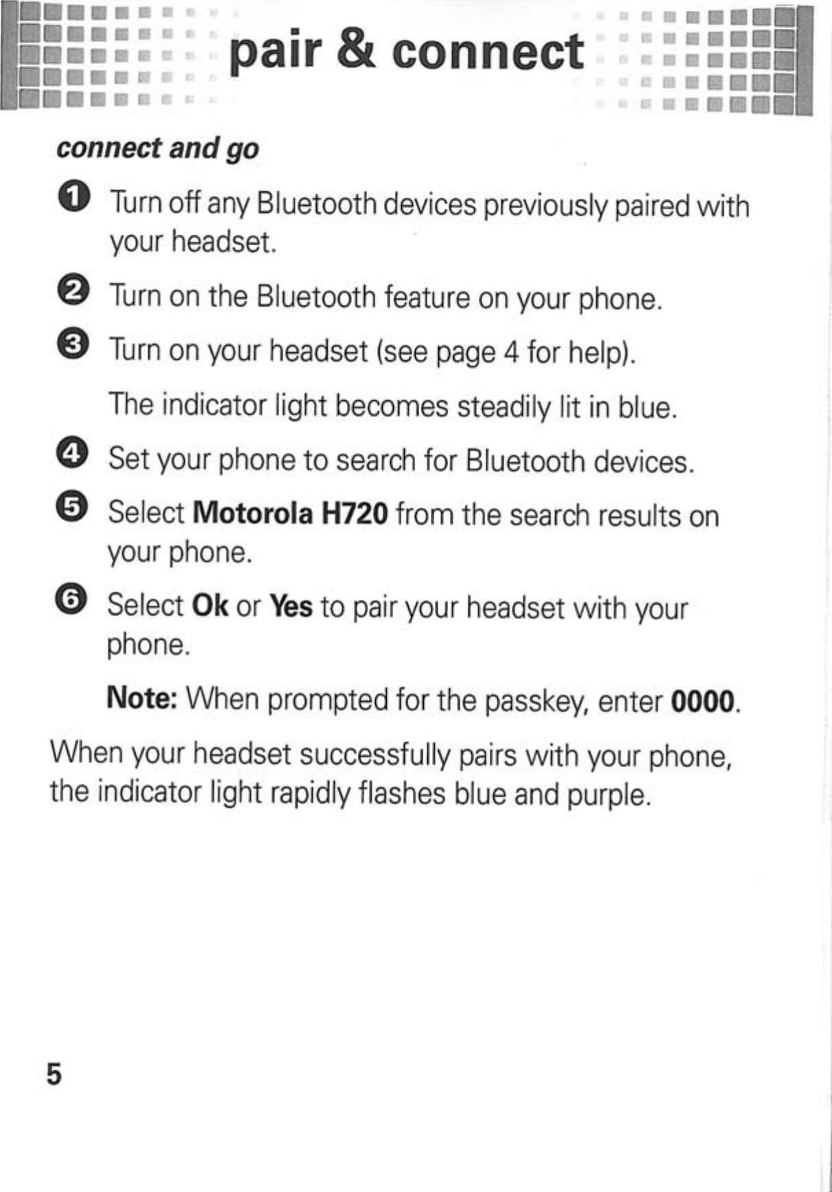 Motorola bluetooth h720 manual pdf